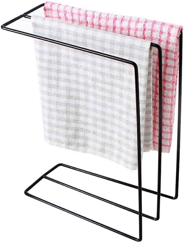 Kitchen Sink Folding Washing Towel Drying Rack Rag Drainer Holder Dishcloth Storage Rack Hanging Rack Steel Drain Rack (Color : Black) (White)
