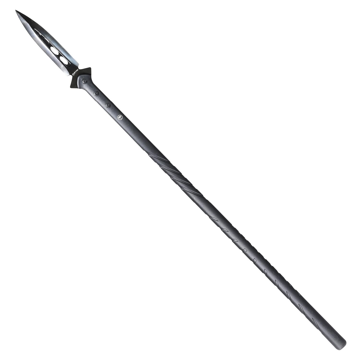Sheffield STAK 44 Inch Survival Spear for Camping, Bushcraft, and Hunting | Tactical Spear 2Cr13 Stainless Steel Head, Double-Edged Stainless Steel Blade, Fiberglass Handle, Rubberized TPR Snap Sheath