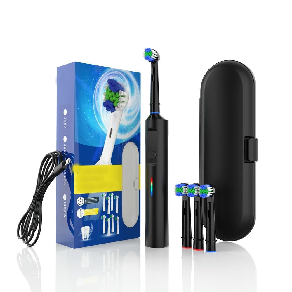 ZBDZSW Rundkopf Smart Soft Hair Rotierende Elektrische Zahnbürste Vollautomatischer Zahnreiniger Mundpflege IPX7 Wasserdichte Reisebox