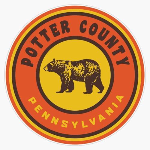 Potter County PA Camping Bear Cabins Pennsylvania Window Bumper Sticker Decal 5"