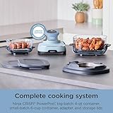 Ninja Crispi 4-in-1 Portable Glass Air Fryer Cooking System, 4QT & 6Cup Glass Containers with Storage Lids, Easy Meals, Microwave, Freezer & Dishwasher Safe, Air Fry, Bake, & More, Periwinkle, FN101PL