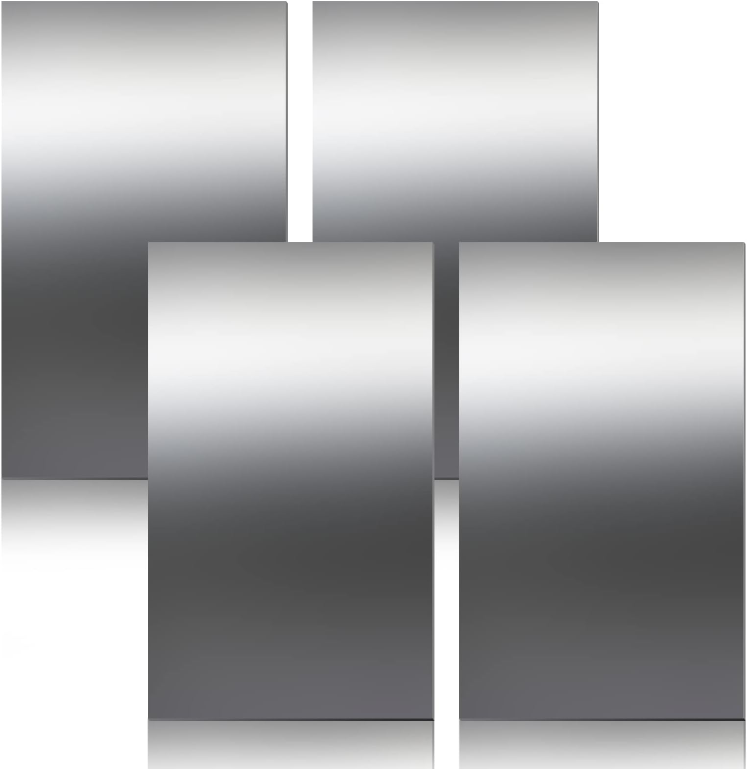 Funrous 4 Pcs 304 Stainless Steel Sheet,12 x 6 x 0.018 Inch Metal Sheet for Crafting, Not Magnetic Flat Sheets of Metal for Kitchen DIY Craft Making