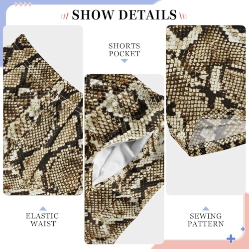 Brown Black Snake Skin Boys Track Pants Toddler Casual Pants Sweatpants Kids Athletic Pants for 6-8 Years4