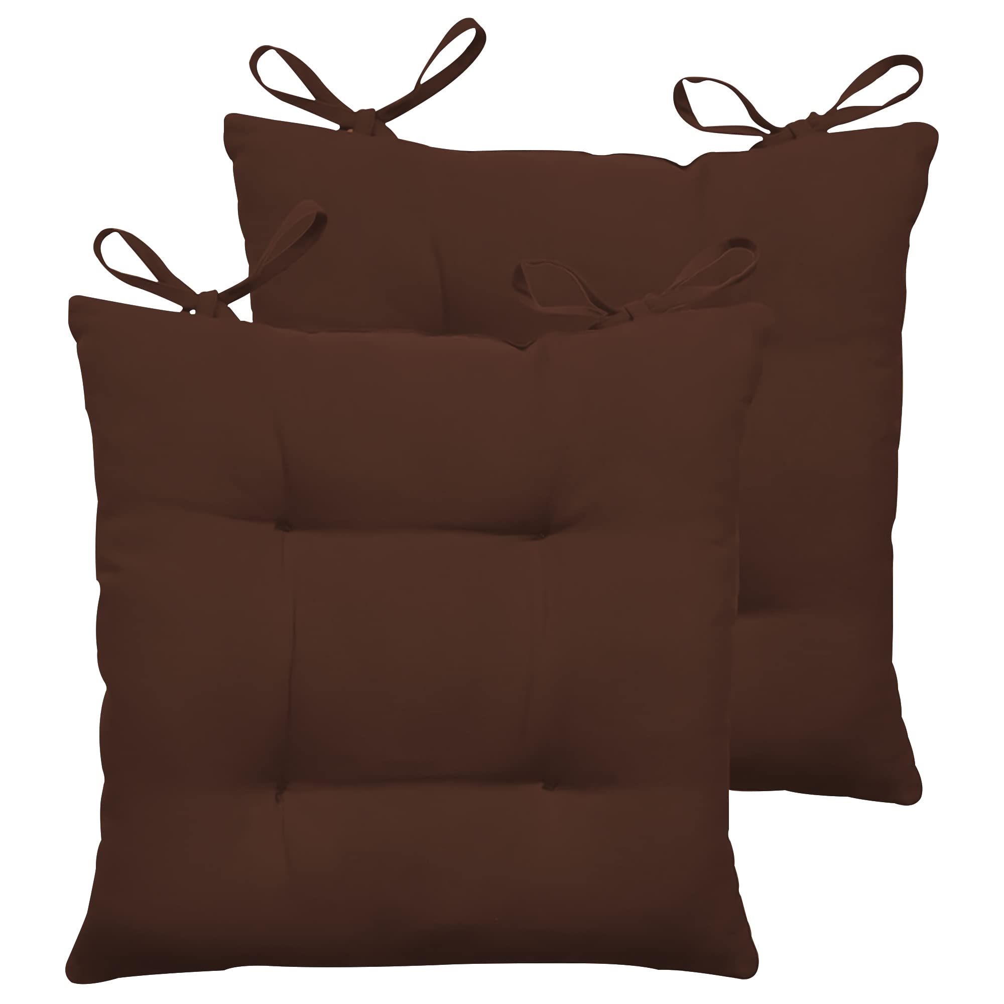 Linens World Luxury Seat Pad (Pack of 2) 40cm x 40cm Thick Armchair Pad Chocolate, Floor Comfortable Sofa Seat Pads Firm Support, Hypoallergenic Hollowfibre 16 x 16 cushion Garden Armchairs Pad — image 1