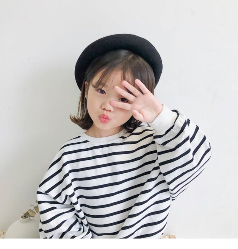 Classic French Painter Beret for Girls Kids - Wool French Style Beanie Hat Solid Color Winter-Warm Cap (for 3 to 6 Years)2