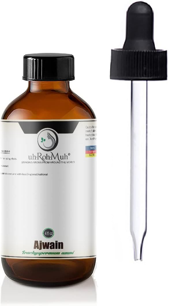 Ajwain Essential Oil || Trachyspermum Ammi || Pure & Natural || India – 2 fl oz with Glass Dropper