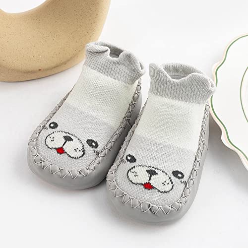 Winter Cute Toddler Shoes Flat Bottom Non Slip Floor Sports Shoes Socks Shoes Lightweight Comfortable Boots (Grey, 2.5-3 Years Toddler)2