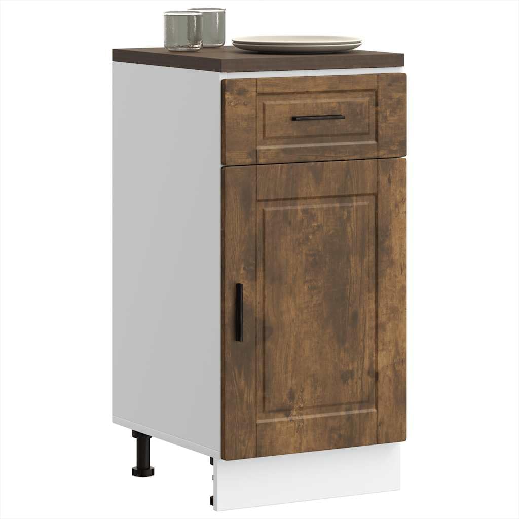 vidaXL Armoire de Cuisine Porto chêne fumé Bois d'ingénierie, Meuble d'évier, Meuble de Cuisine avec tiroir, Meuble de Cuisine à tiroir
