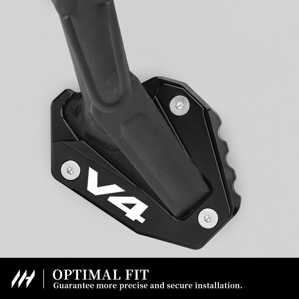 Cavalletto laterale moto Pad per Multistrada V4 2020-2025 Multistrada V4S 2020-2025 Multistrada V4 Rally 2022-2024 parti moto rinforzo supporto accessori (nero)