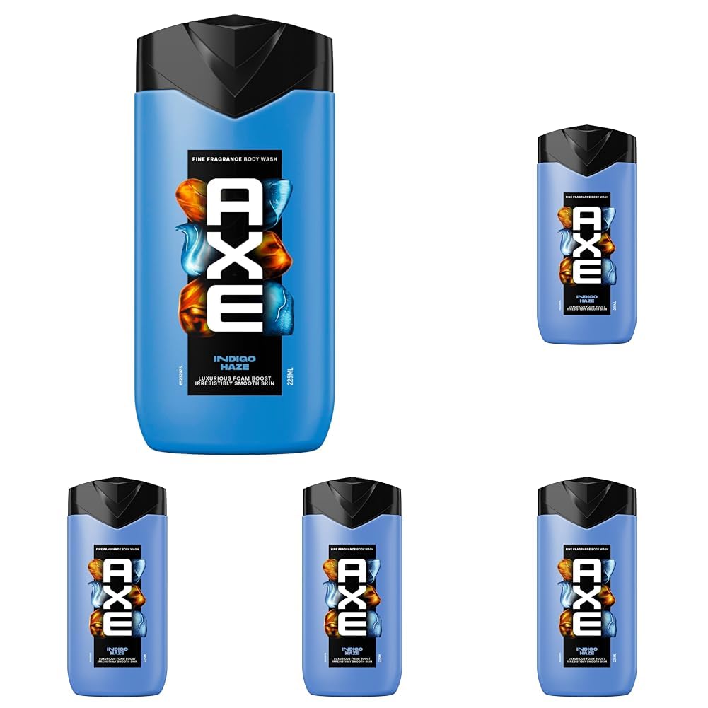 Axe Fine Fragrance Duschgel Indigo Haze für unwiderstehlich glatte Haut nach der Dusche mit einem spektakulären Duft 225 ml (Packung mit 5)