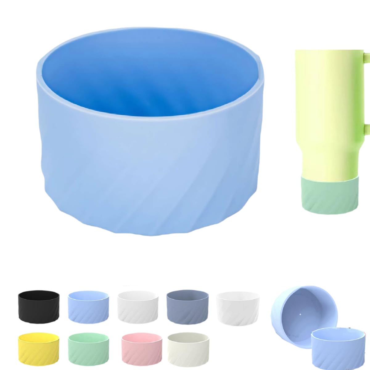 Silicone Boot for Stanley 40 30 oz, Protective Silicone Boot for Stanley Tumblers, Cup Bottom Sleeve Bottom Protector for Stanley 7.5cm 2.95 inch Diameter Water Bottle Accessories (Blue)