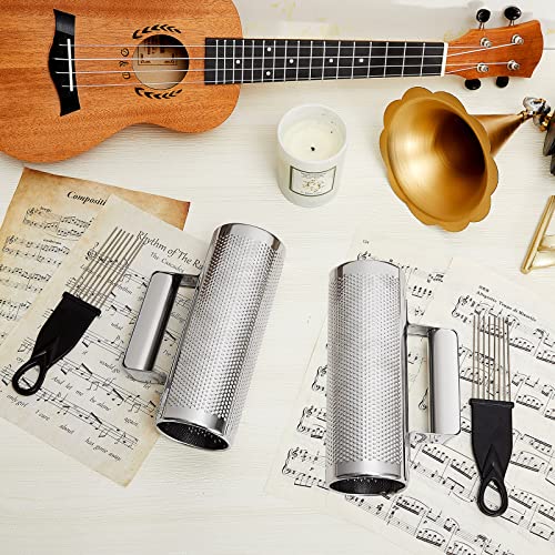 4 Pcs Guiro Instrument Metal Guiro 8'' x 3'' Stainless Steel Guir