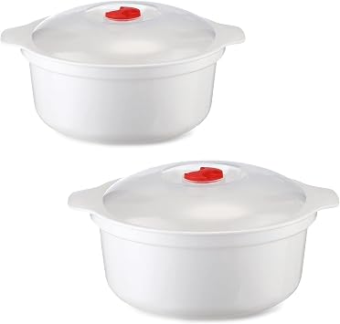Microwave Ramen Bowl, Microwavable Bowls With Lids, Microwave Steamer with Handls, Bpa Free, Dishwasher Safe, Microwave Cookware for Kitchenware and College Dorms2pcs M+L