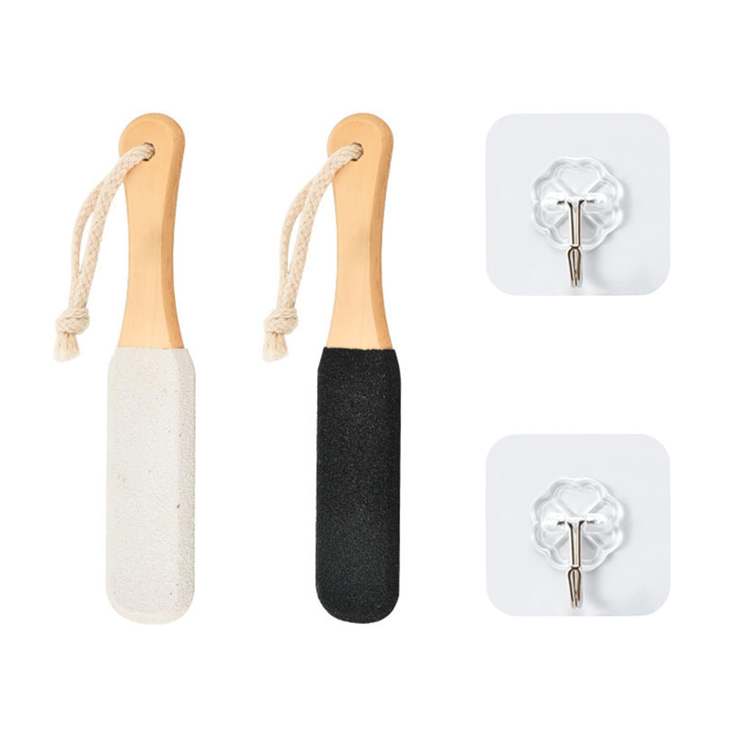EJUFNS 2 Pieces Of Foot Cleaners, 2 Pieces Of Hooks, Foot Cleaning Tools, Pedicure And Exfoliating Tools, Storage Hooks, Household Items.
