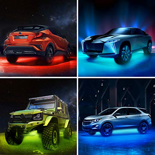 AMBOTHER LED RGB Rock Lights 120 LEDs 8 Pods Underglow APP Multicolor Music Sync Waterproof Neon with 24 Key 4 Key Remote Controller Exterior Under Glow Light for Trucks Car Off Road - Thumbnail 4