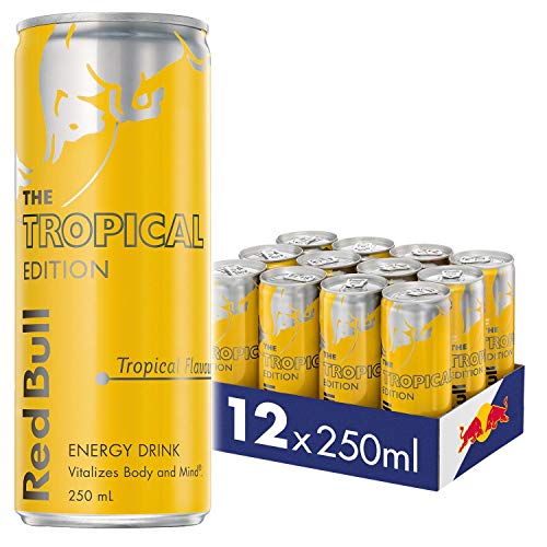 Red Bull Energy Drink, Tropical Edition, Tropischer Geschmack, 250 ml (12 Stück)