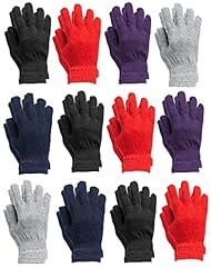 12 Pairs Adults Bold Color Gloves