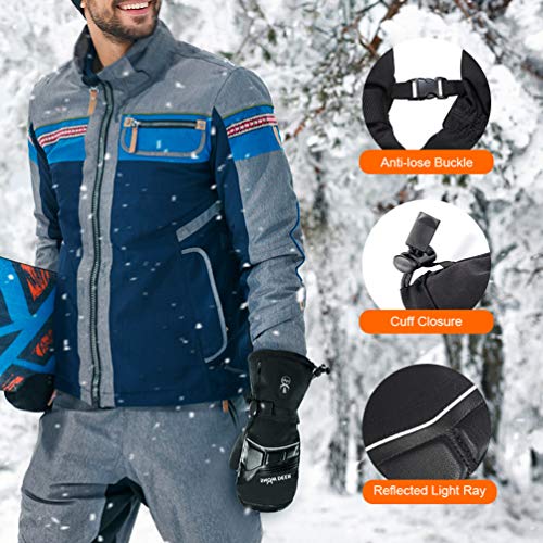 SNOW DEER Heated Mittens for Men and Women Waterproof Ski Gloves with Touchscreen 7.4V 3000mAh Battery Gloves Electric Rechargeable Thermal Mittens for Hands Warm - Thumbnail 5