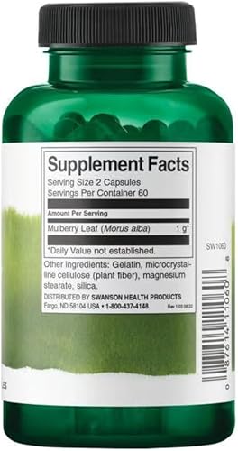 Miniatura 2 de Swanson Full Spectrum Mulberry Leaf Herbal Supplement 500 mg 120 Capsules
