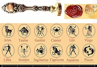 MNYR Capricorn Constellation Wax Seal Stamp Retro Red Brass Metal Handle Wedding Invitation Card Stationary Envelope Exceptional Gift Wine Packages Custom Logo Wax Seal Sealing Stamp Wax Stick Kit