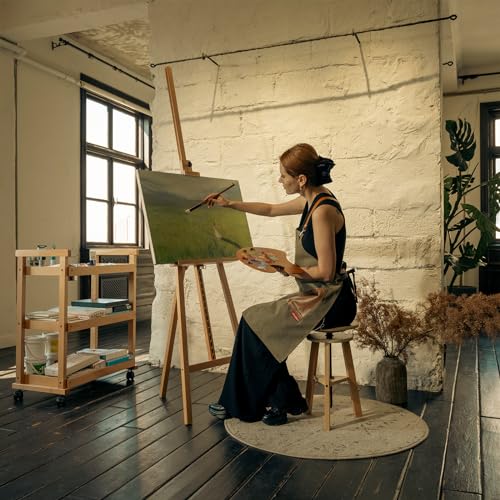 Image of MEEDEN Painting Wooden Art Easel: Solid Beechwood, Hold Canvas up to 43 inch