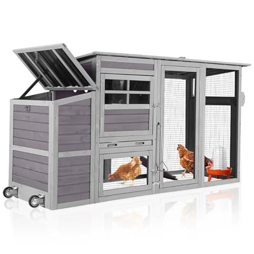 GUTINNEEN Mobile Chicken Coop with Wheels (74.9)