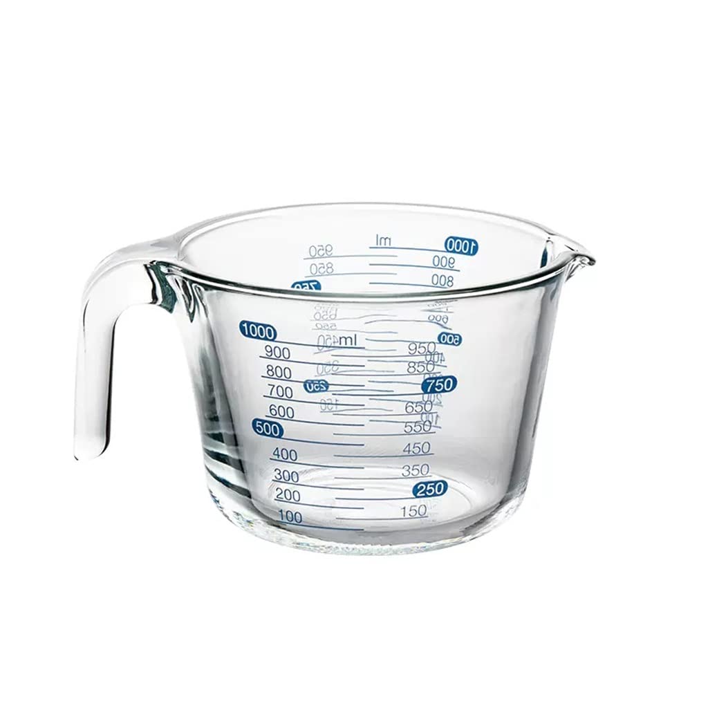 Tasses à mesurer en verre à haute teneur en borosilicate Outils de cuisson Tasses Tasses à mesurer résistantes aux hautes températures avec tasses à lait graduées Durable (taille : 250 ml) (1000 ml)