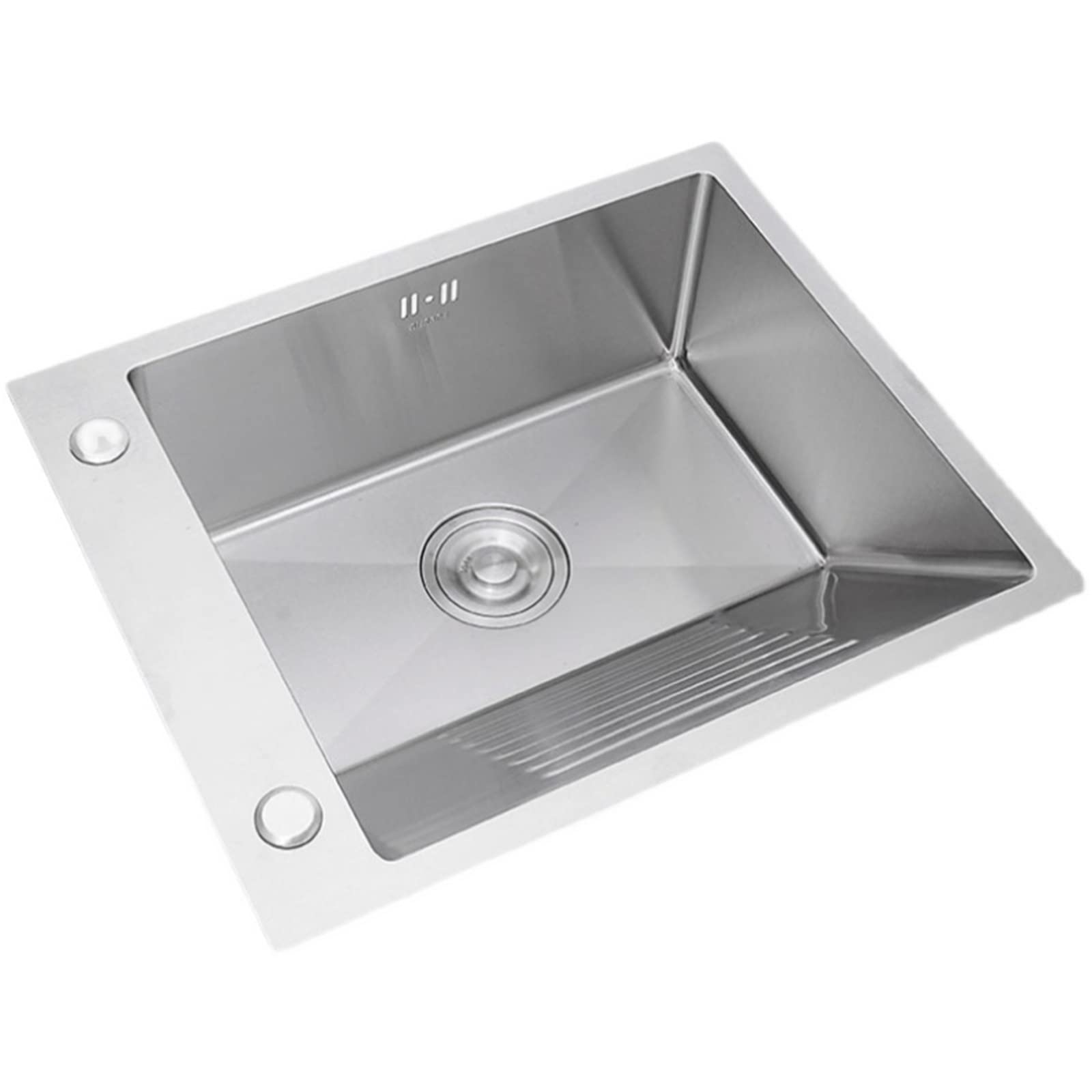 Fregaderos, Fregadero de Cocina Balcón Fregadero de Acero Inoxidable Fregadero Manual con Tabla de Lavar Fregadero Individual Fregadero de Lavandería Fregadero Multifuncional Engrosado/Plata1/