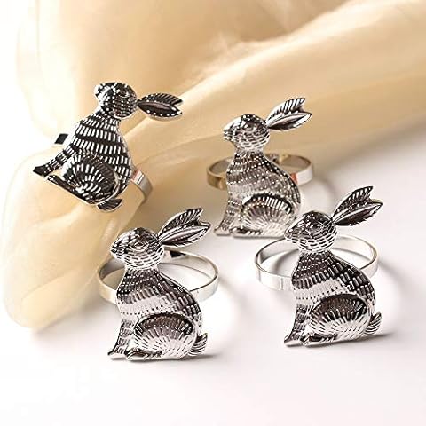 CENPEK 6pcs Adorable Bunny Napkin Rings Cover