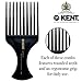 Kent SPC86 Black Salon-Style Professional Pick and Barber Comb - Afro Parting Comb for the Care of Curly and Thick Hair - Sleek style comb,Anti-Fatigue with a Rubberized Professional Finish