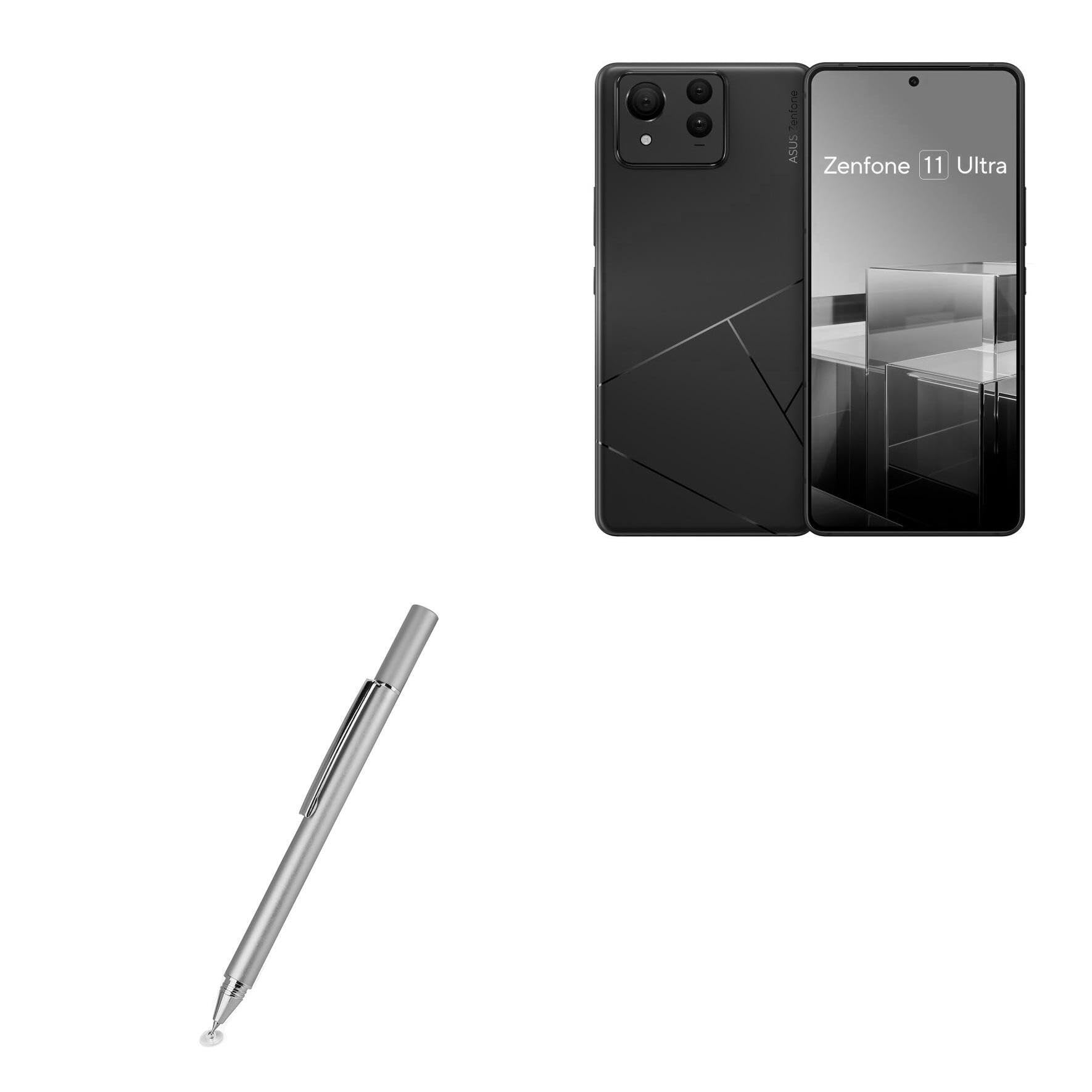 BoxWave Stylus Pen Compatible with ASUS ZenFone 11 Ultra (6.78 in) - FineTouch Capacitive Stylus, Super Precise Stylus Pen - Metallic Silver