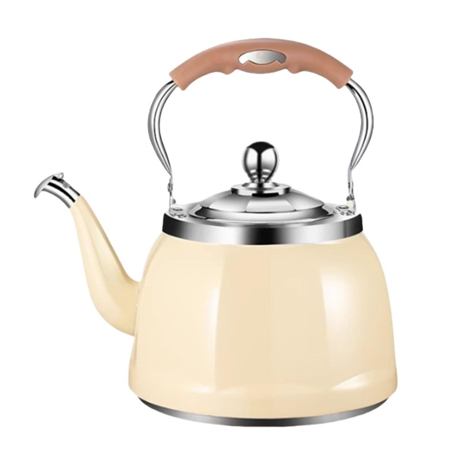 bollitore acqua Bollitore con fischio in acciaio inox 304, base a riscaldamento rapido, capacità 6 l, fornello a gas spesso, a induzione(6L)