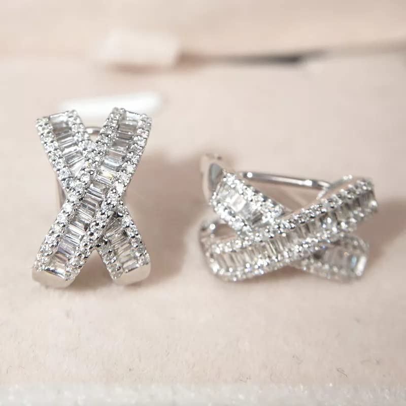 Boucles d'oreilles en diamant d'exception et monture en argent 925 - 4