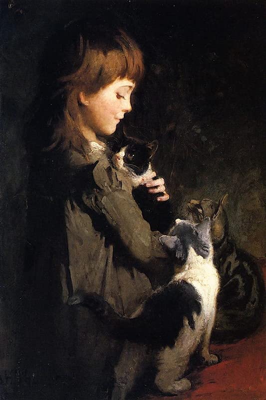 Toile Peinture Murale chaton préféré Abbott Thayer douceur et poésie à la maison
