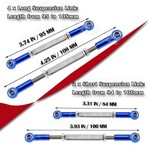 Arrcat Turnbuckles Camber Links Upgrades Parts For Ecx 1/10 2Wd Ruckus Axe Brutus Circuit Amp Mt Amp Db Amp Crush K&N Torment,6Pcs Aluminum Adjustable Turnbuckles,Replace Ecx1046,Navy Blue #TOP4