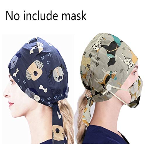 HAOKUN Working Cap with Button and Sweatband Adjustable Bouffant Hats for Women Men - Image 3