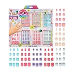 7 Day Manicure Collection - 84PC Press On Nail Set, Day-Of-The-Week Adhesive False Nails for Girls (PEACE-SMILEY Collection) - Colorful Novelty Designs Stick On Nails For Kids