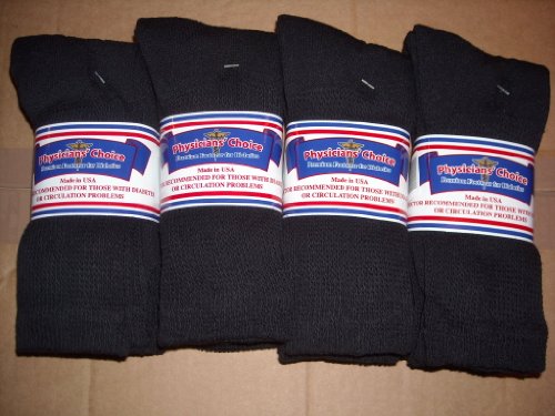 Diabetic Socks For Men - Crew Socks By Physicians' Choice Diabetic Socks - 12-Pack In Black - Size 13-15 #TOP14
