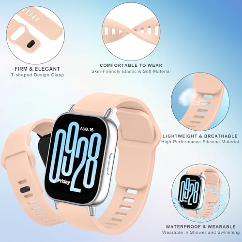 Image of Tobfit Solicone Strap Compatible with Redmi Watch 5 Active, Sport Waterproof Replacement Strap for Redmi Watch 5 Lite /Active band