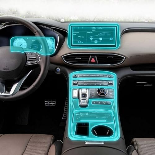 Pellicola interna tpu trasparente invisibile per protezione dello schermo GPS per navigazione da auto per Hyundai Santa Fe 2020-2023