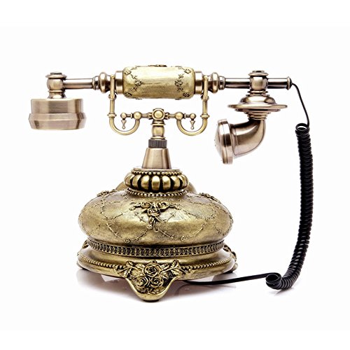 Image of TelPal Corded Antique Style Push Button Home Telephone Set, Old Fashion Phone Set, Best Gift for Home Decor