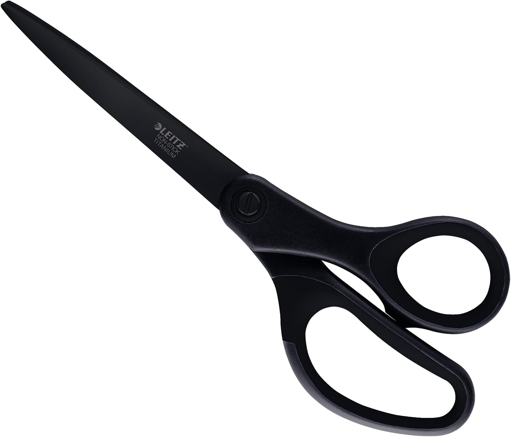 Leitz Titanium Scissors, Right or Left Handed (Ambidextrous), 205 mm, Non Stick, Office Stationary, Ergonomic Handle, Black