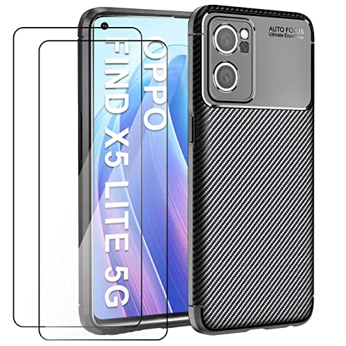 ÁRBOLORO Coque pour Oppo Find X5 Lite/Reno 7 5G + 2PCS Protecteur D'écran Cover