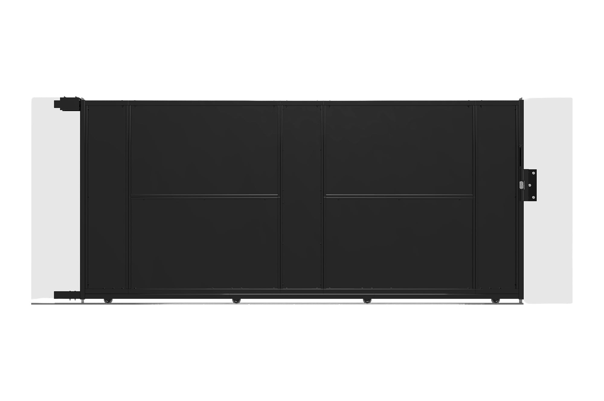 Casanoov Cancello scorrevole in acciaio NALI da 3,5 m, altezza 160 cm, nero + motore RANGER C300