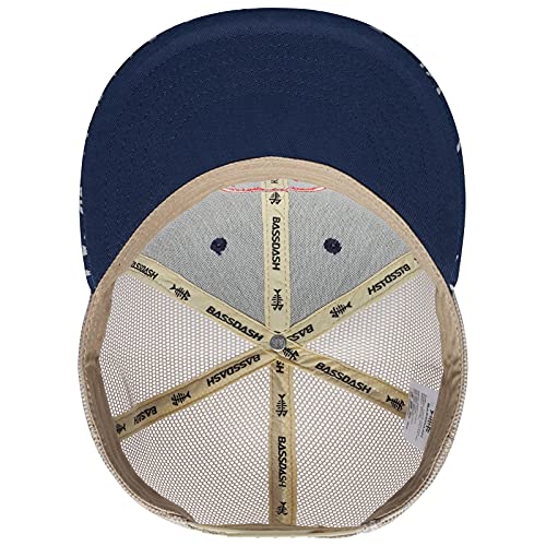 Image of BASSDASH Flat Brim Trucker Cap Adjustable Snapback Hat Mesh Back for Men Women