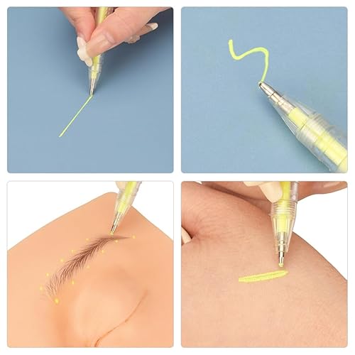 Miniatura 6 de HEALLILY Rotulador microblading de cejas con recargas Pluma Marcador de piel Bordado Ceja Permanente Posición Mapeo Marca Herramienta