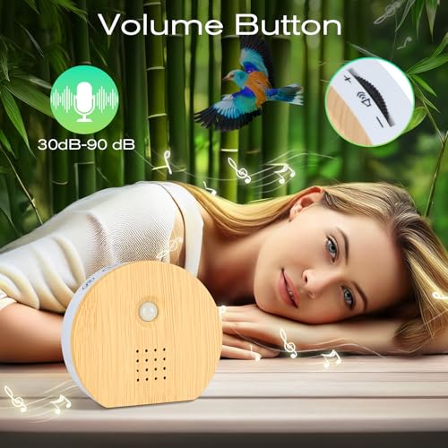 singing bird box original white noise nature sound box with motion sensor portable birds chirping with timer 9 soothing songs sound therapy for bathroom home baby adult travel relaxing 0-90db