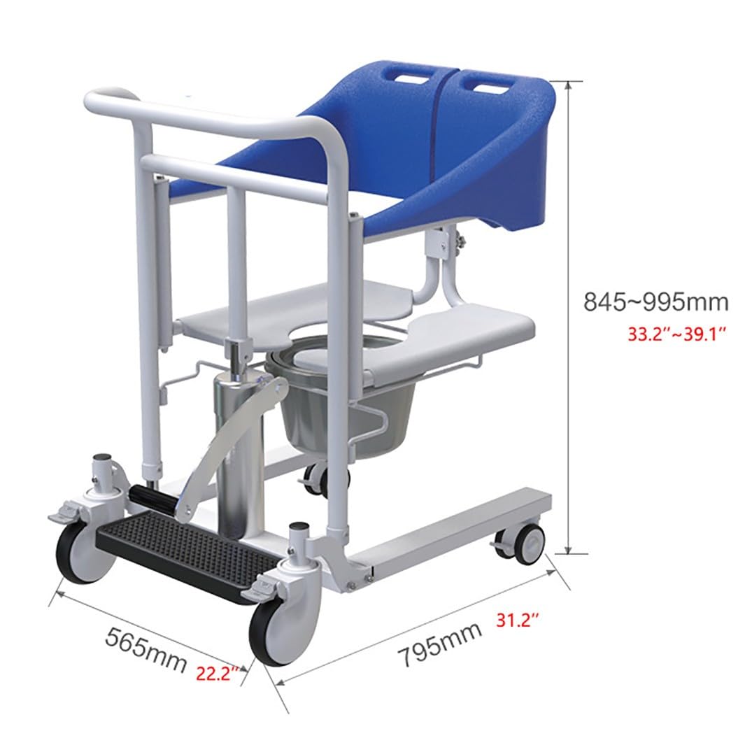 Silla de ruedas de transferencia portátil,Silla de ruedas elevadora de pacientes,silla de ducha con elevador de transferencia,gruas para personas mayore,Asiento Dividido 180° A