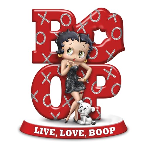 The Bradford Exchange Betty Boop Live, Love, Boop Figurine with Pudgy and Glittered Metallic Accents