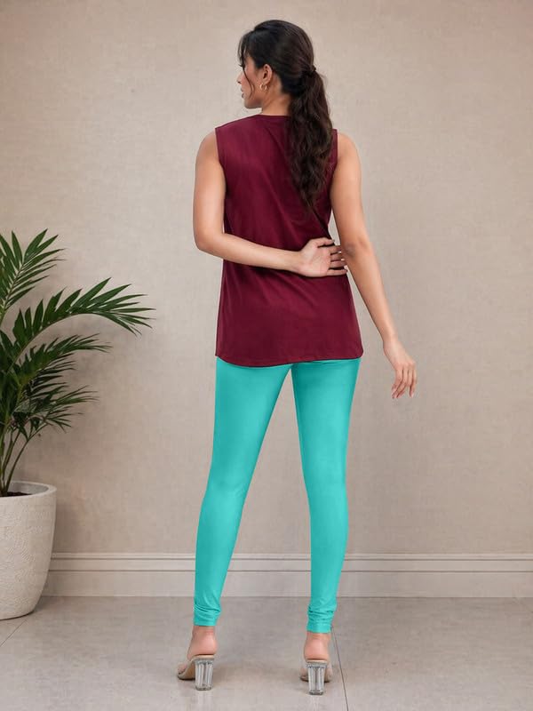 Image of TRENDMALLS Women's Microfiber Elastane Stretch Soft Churidar Length Leggings with Ultrasoft Waistband